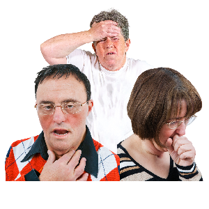 People with symptoms of aspiration pneumonia
