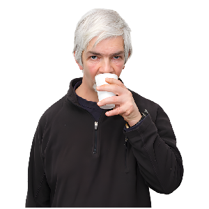 Person swallowing a drink