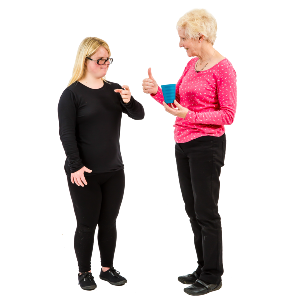 Speech pathologist helping someone