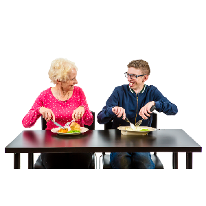 People enjoying a meal together