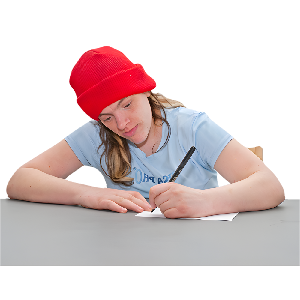 Person writing a plan